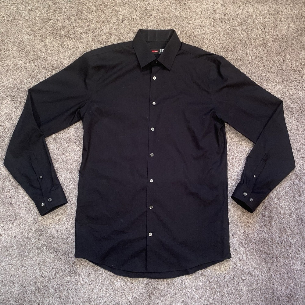 J Ferrar Dress Shirt Mens 15-15.5 34-35 Black Button Up Long Sleeve
